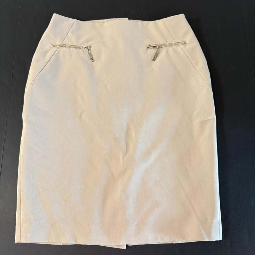 Tommy Hilfiger Womens Beige Zipper Detail Pencil‎ Skirt Size 2
